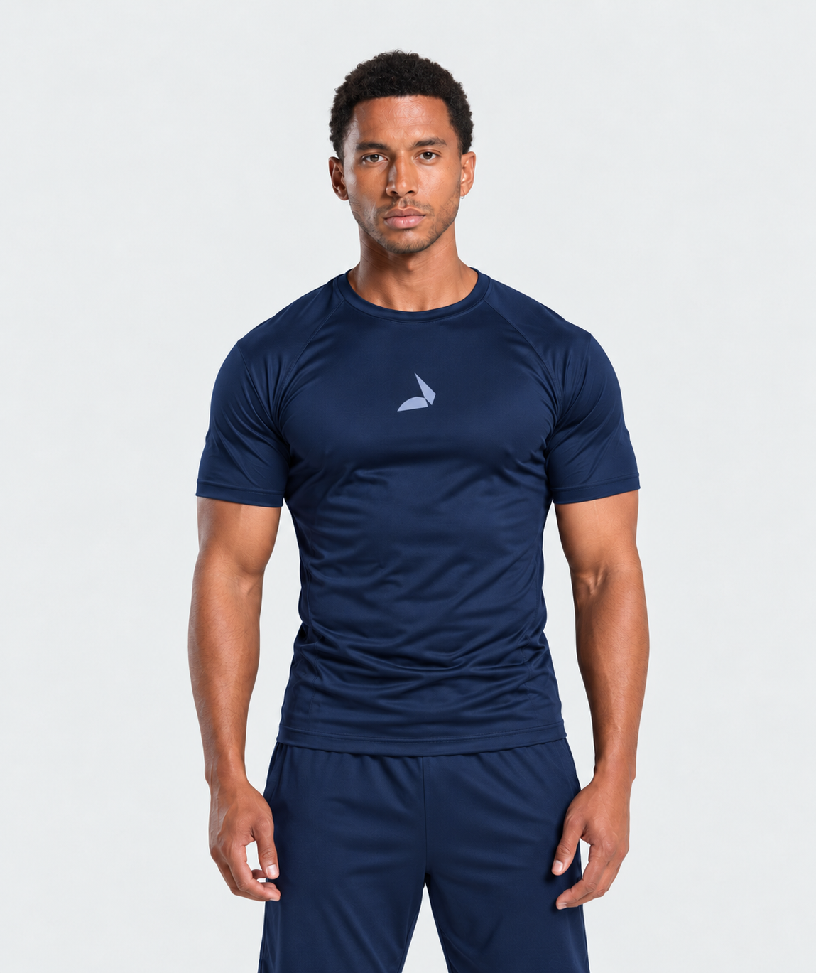 DRVN Athletic Fit Performance T-Shirt - NAVY