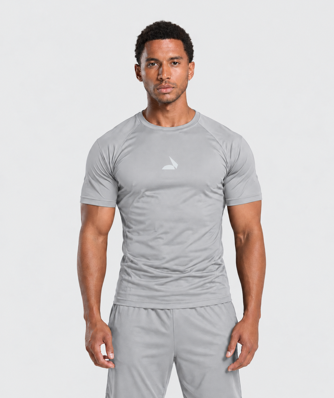 DRVN Athletic Fit Performance T-Shirt - LIGHT GRAY