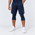 DRVN Athletic Shorts with Compression Leggings - NAVY